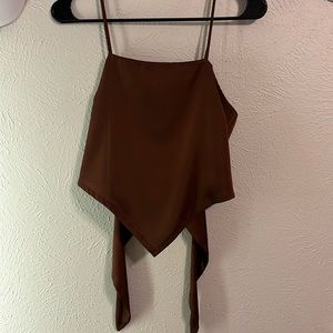 BROWN CROP W/ TIE BACK